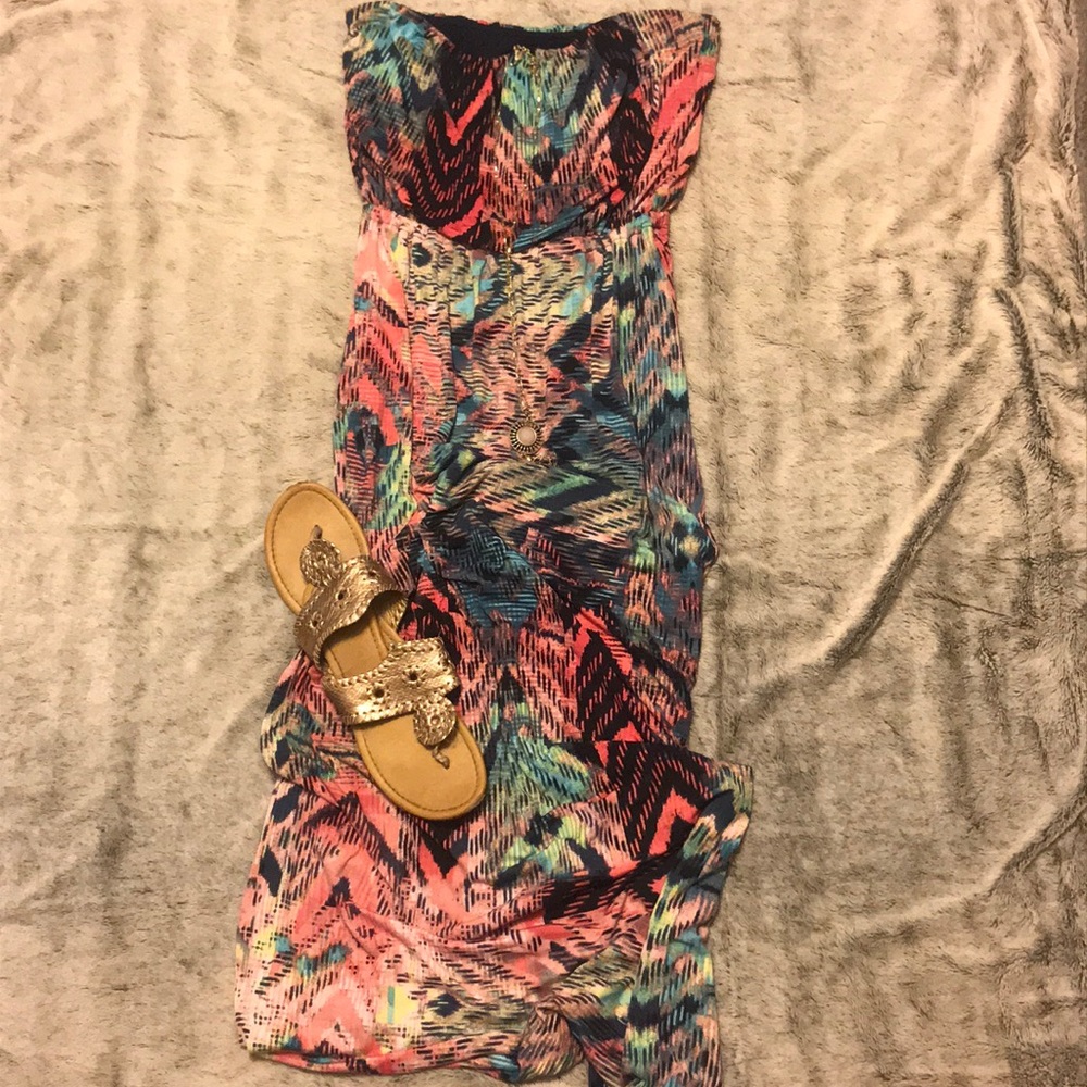 Strapless maxi
